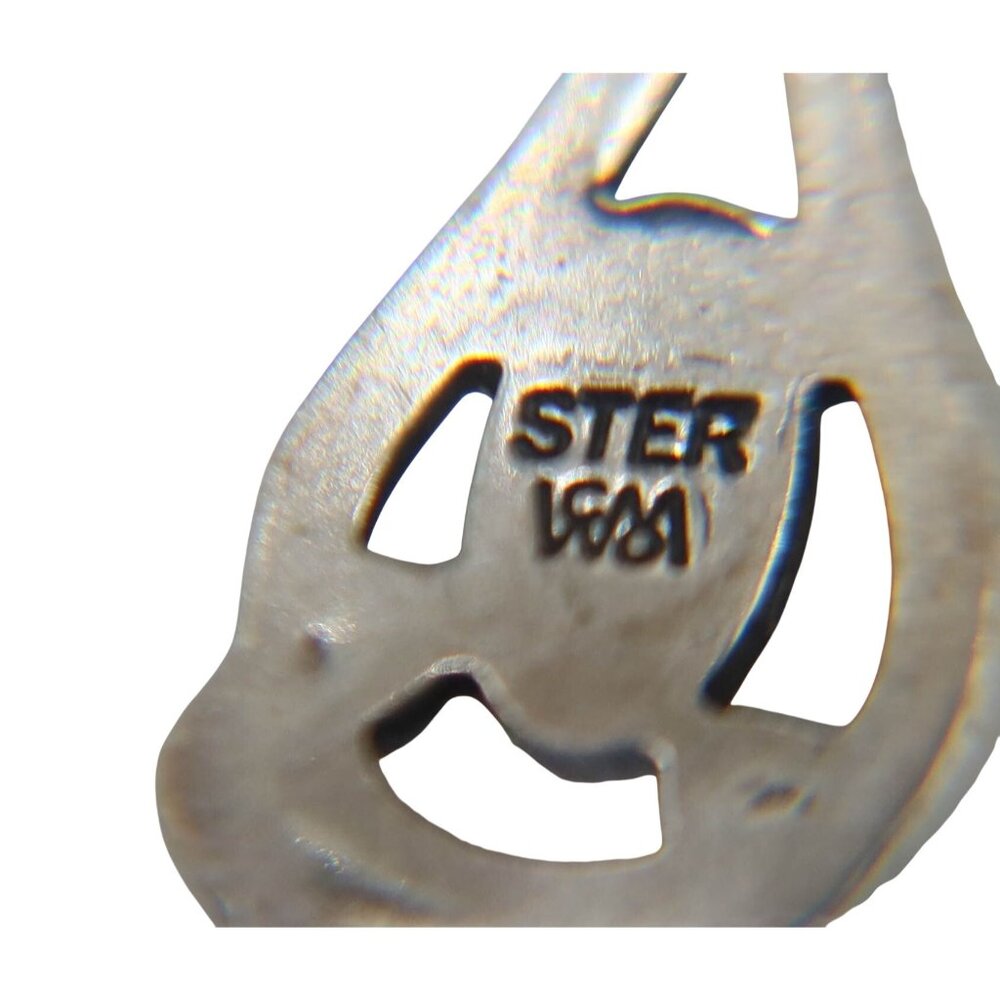 Vintage Sterling Silver Opal Teardrop Pendant Necklace WHEELER MANUFACTURING Co - Picture 7 of 10